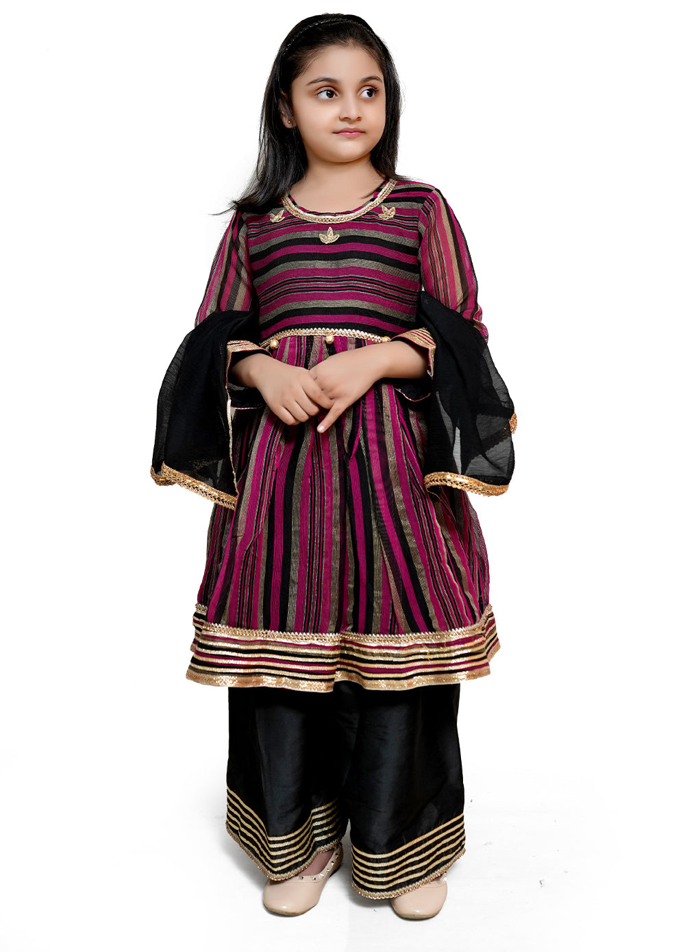 Grils formal 3 piece stitched suit