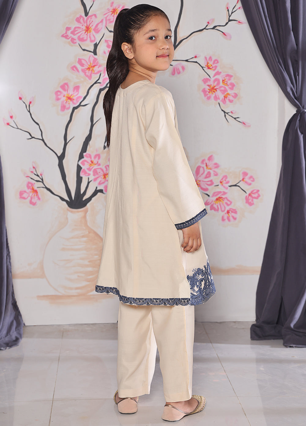 khaddar formal 3 piece stitched suit for kids