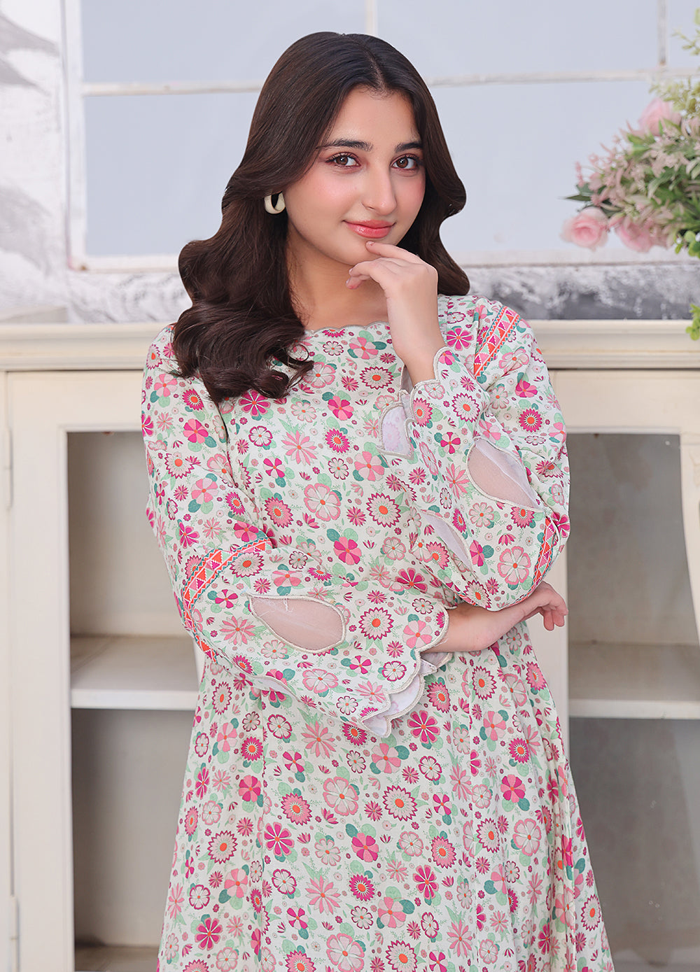 Floral Lawn Printed Frock Set
