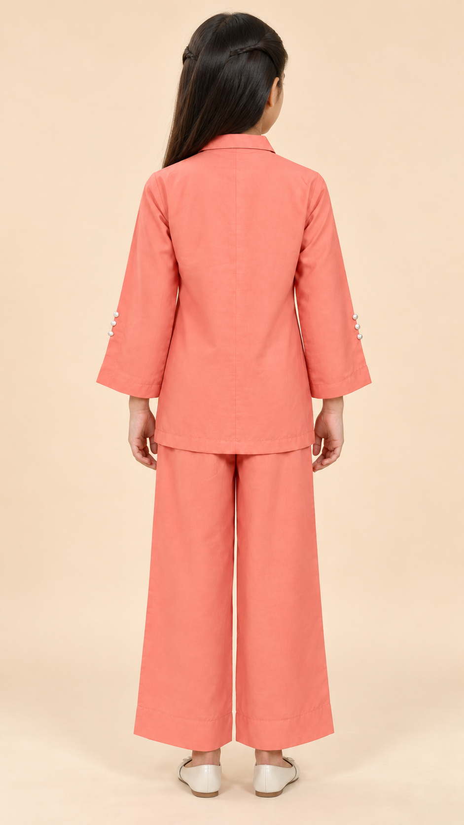 Coral Kurti and Plazo Co-ord Set