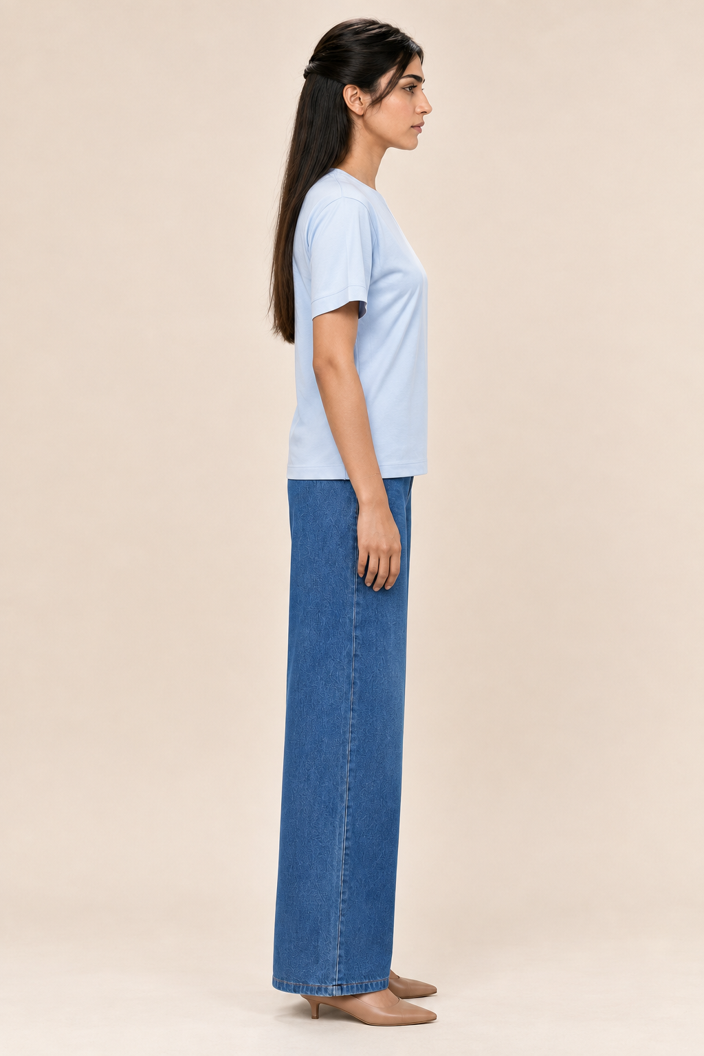 Light Blue Round-Neck T-Shirt