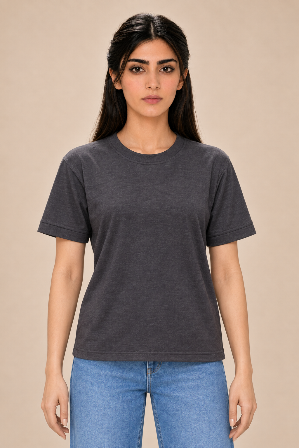 Black Round-Neck T-Shirt