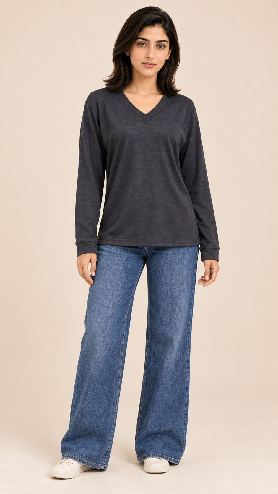 Black V-Neck Slim-Fit T-Shirt