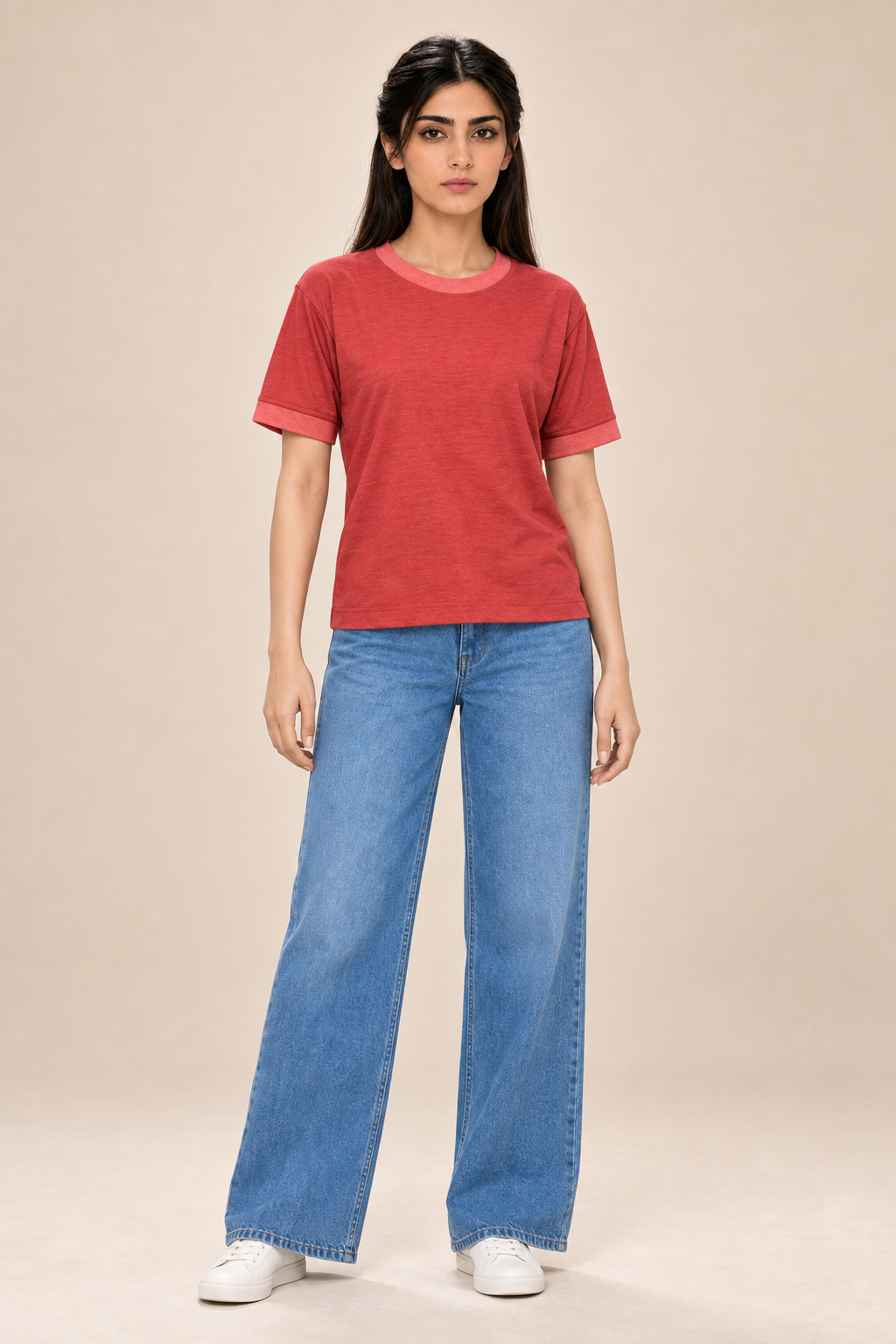 Red Round-Neck T-Shirt