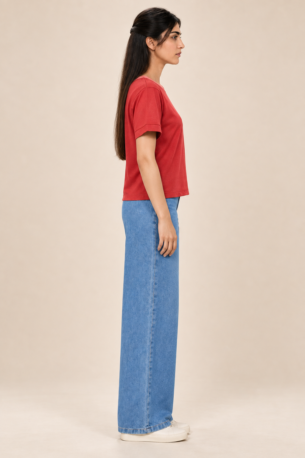 Red Round-Neck T-Shirt