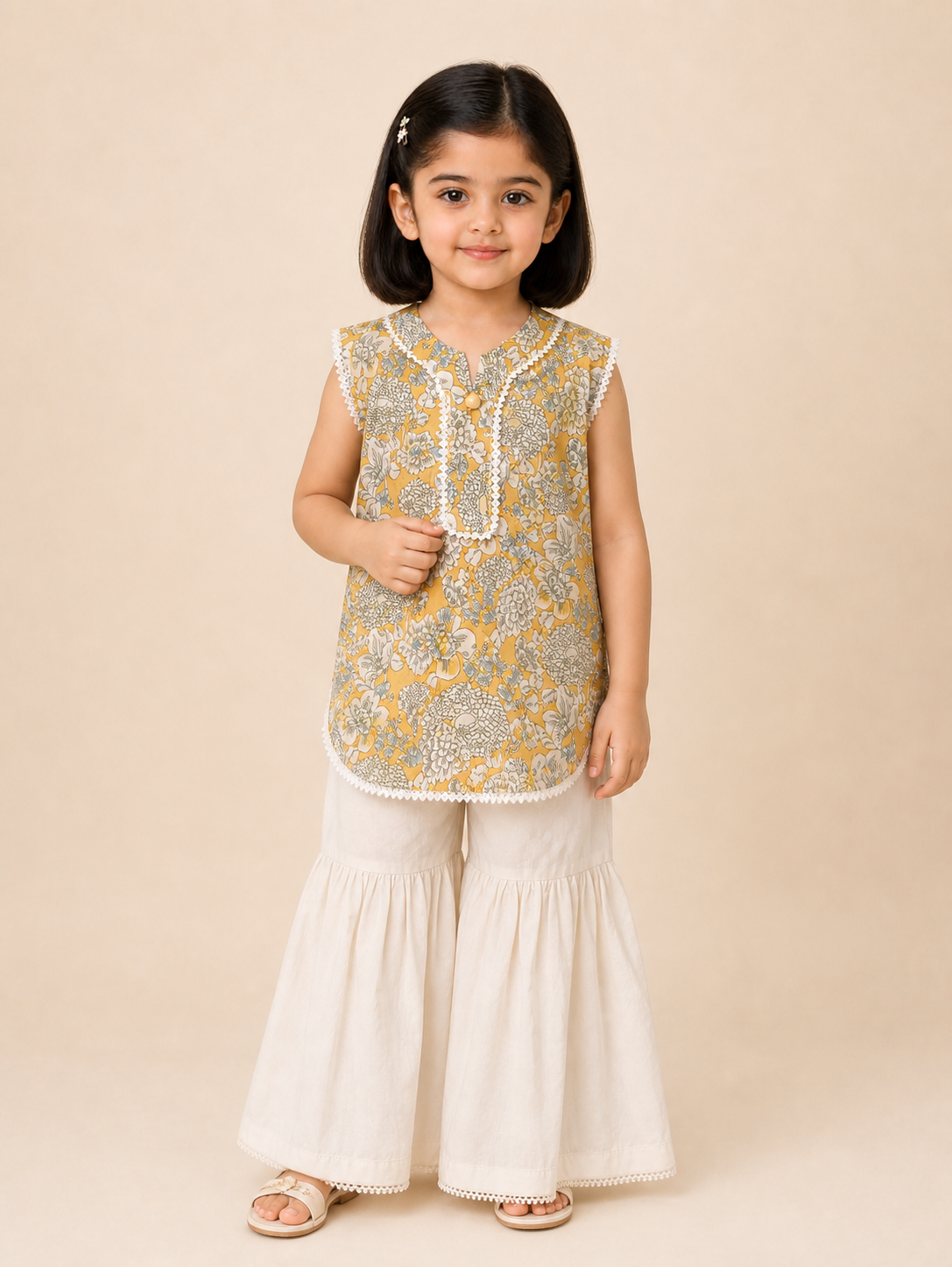 Printed Kurti, Gharara & Dupatta