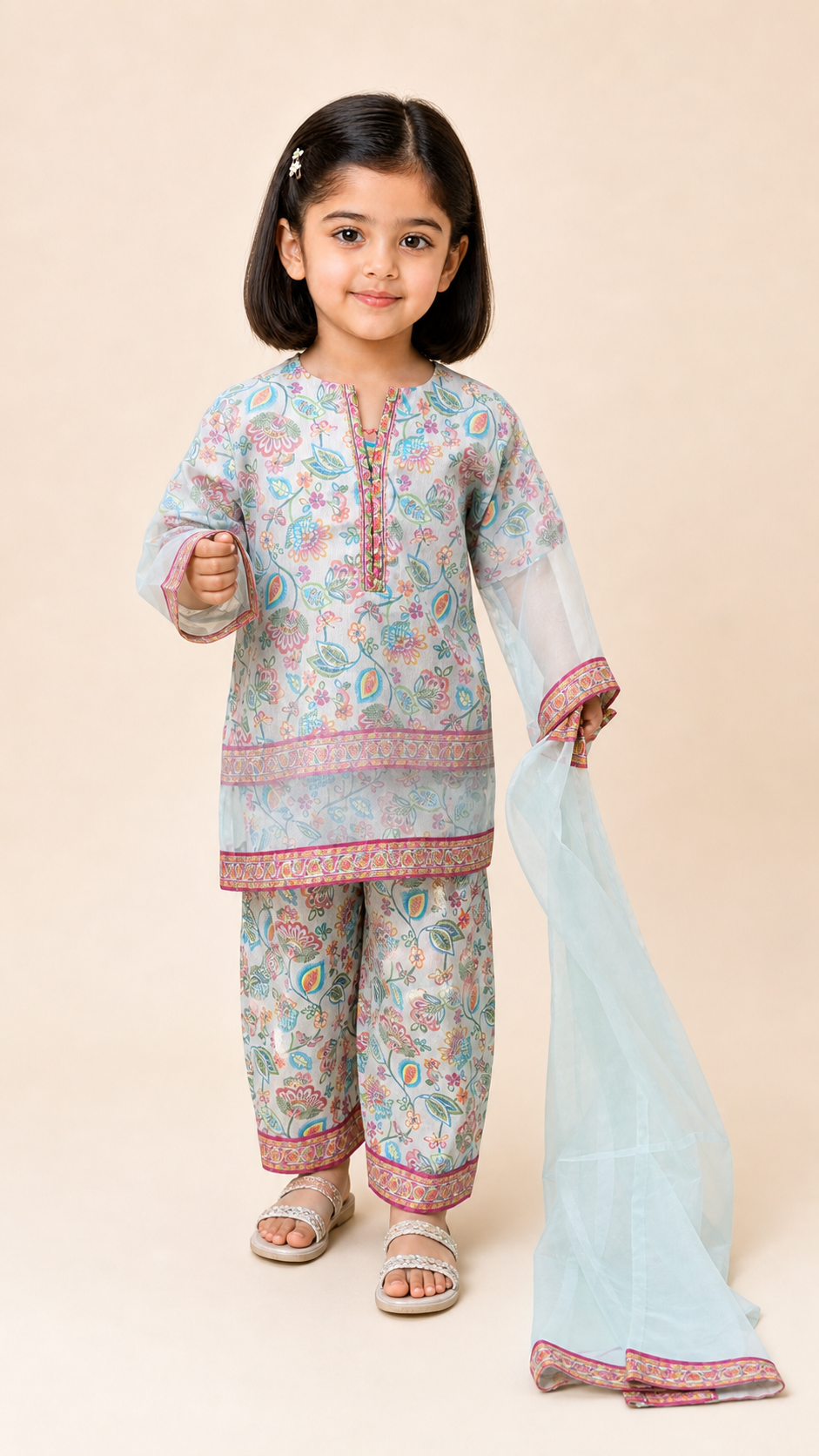 Printed Kurti, Plazo & Dupatta