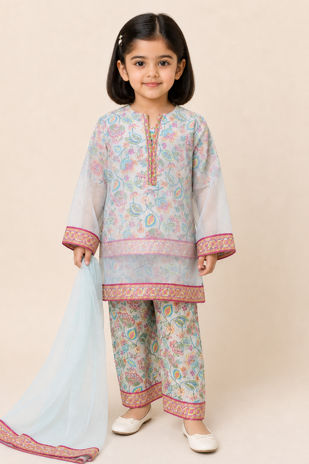 Printed Kurti, Plazo & Dupatta