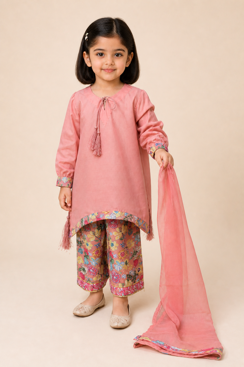 Printed Kurti, Plazo & Dupatta