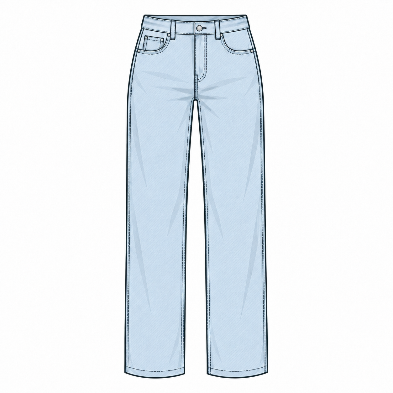 Fashion illustration of women’s jeans.