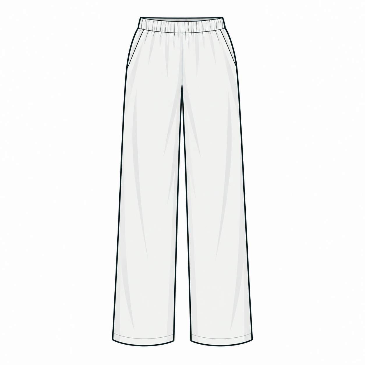 Fashion illustration of women’s trousers.